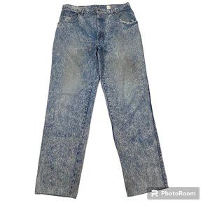 VTG 80s Sasson Mens Acid‎ Wash Distressed Denim Jeans Actual 33x31 Blue
